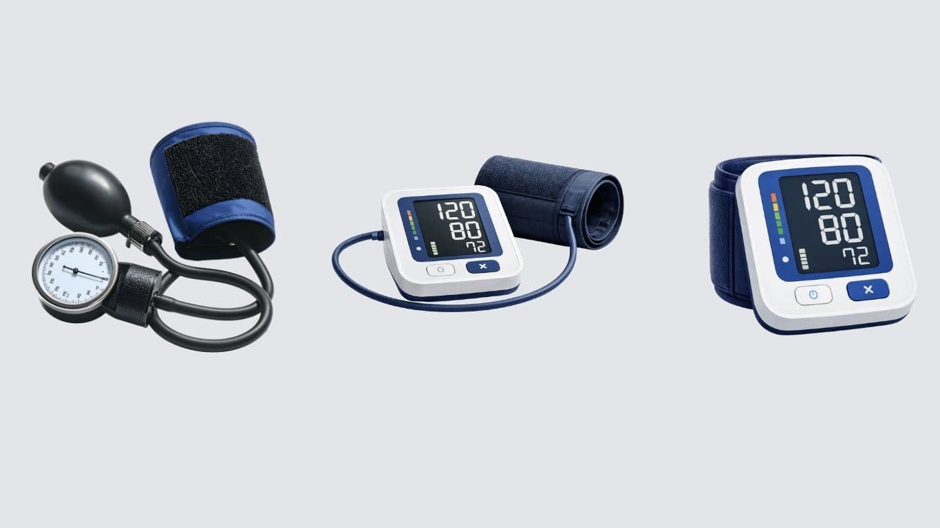 Comparación de tres tipos de tensiómetros: digital de brazo, digital de muñeca y manual con estetoscopio