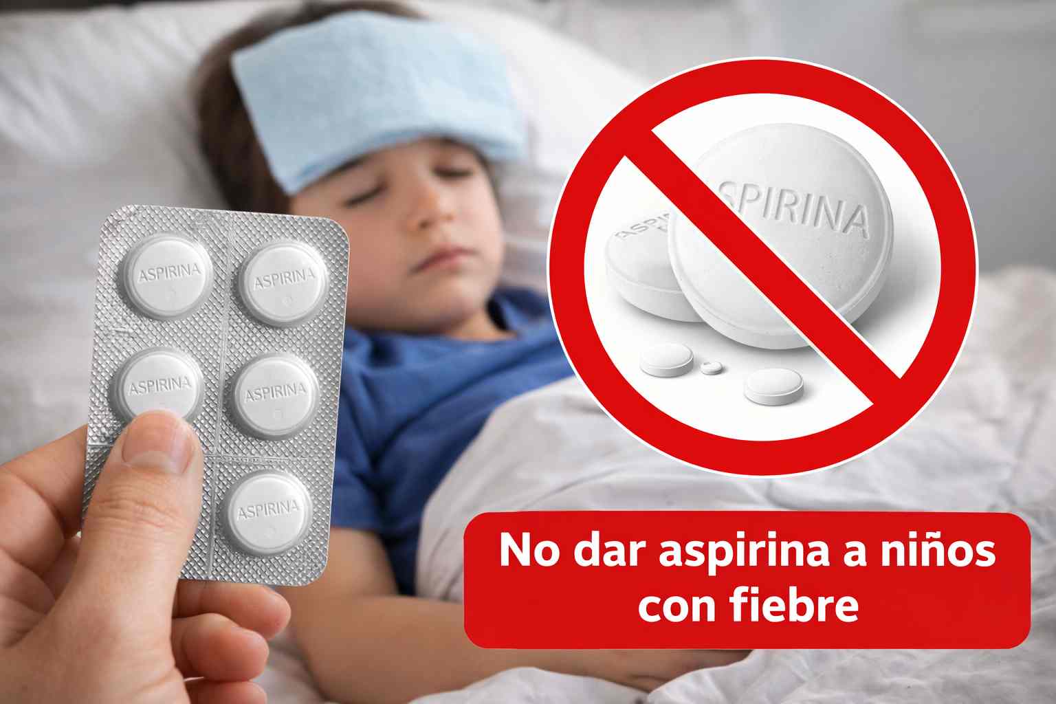 No dar aspirina a niños con fiebre: advertencia médica sobre el uso de aspirina en pediatría.